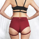 Lure You High Waisted Garter Shorts (Wine)
