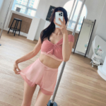 Mesh Frill Basic Pants (Pink) - 图片 2
